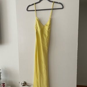 Nasty gal yellow silk dress size 6